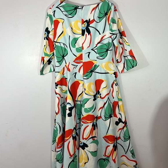 Totally delightful Talbots, size 8, cotton/poly blend floral maxi dress - Picture 3 of 5